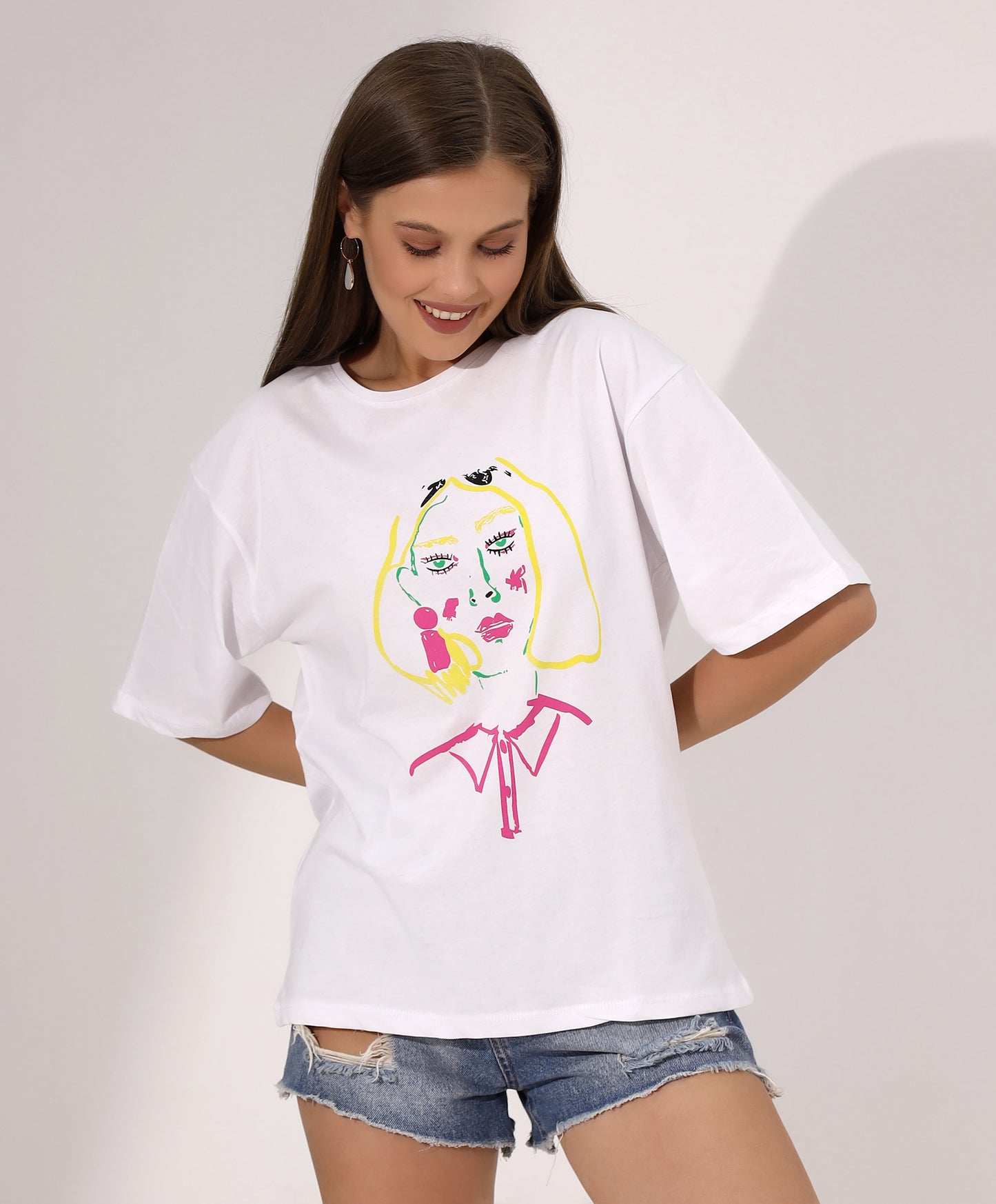 Abstract Face Graphic T-Shirt