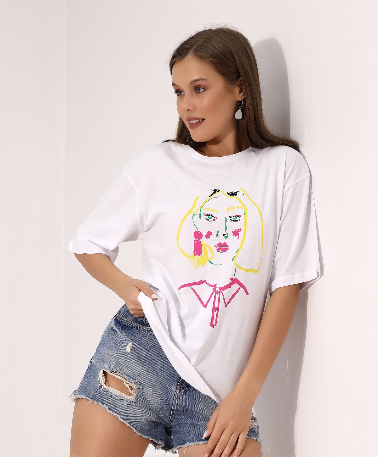 Abstract Face Graphic T-Shirt