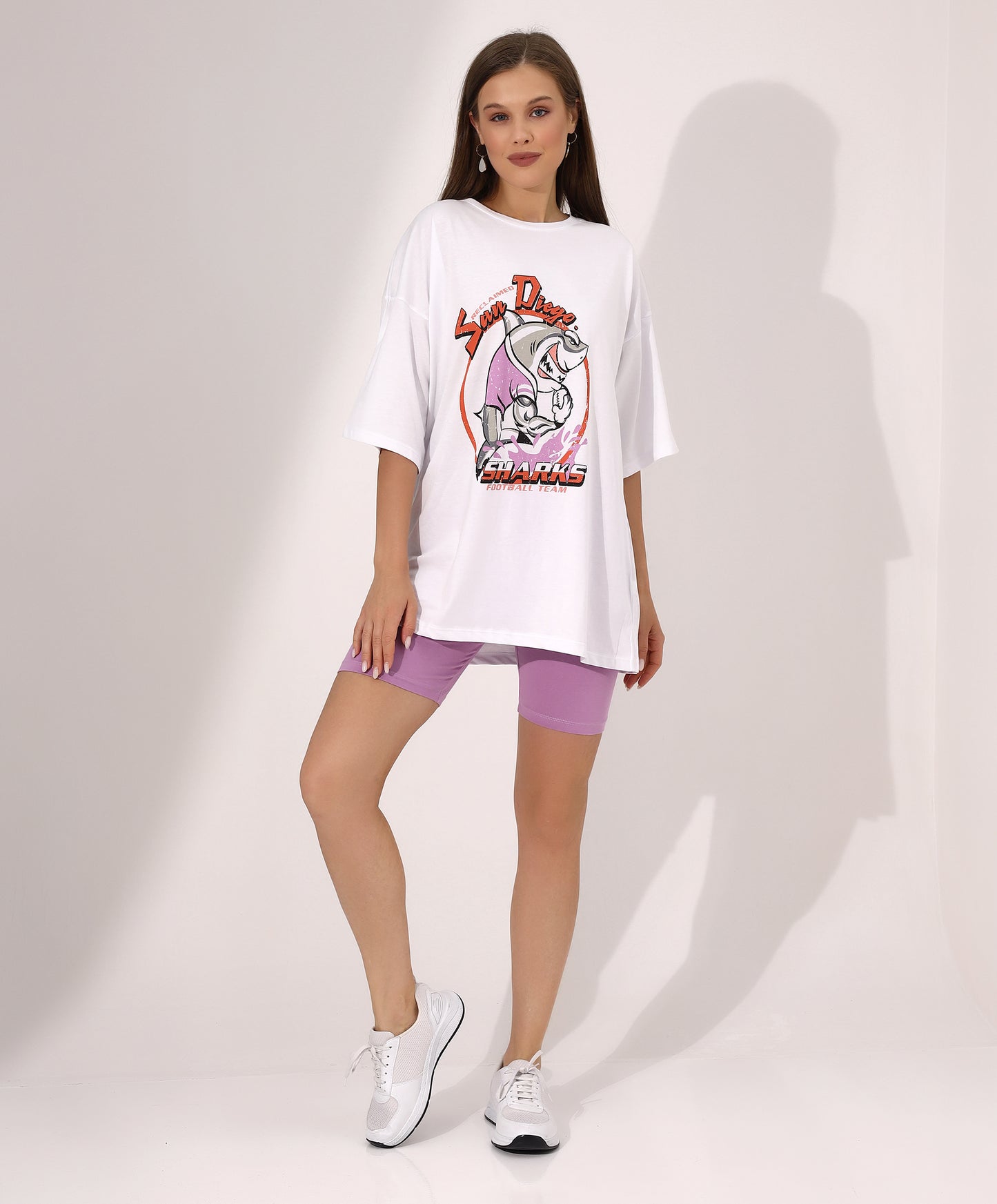 San Diego Athletic Team Graphic Tee with Purple Shorts