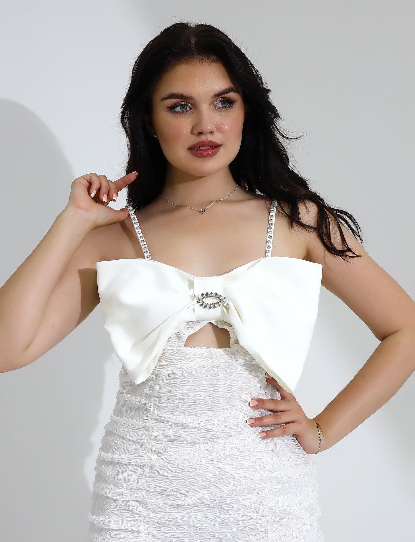 Elegant Bow Detail Midi Dress