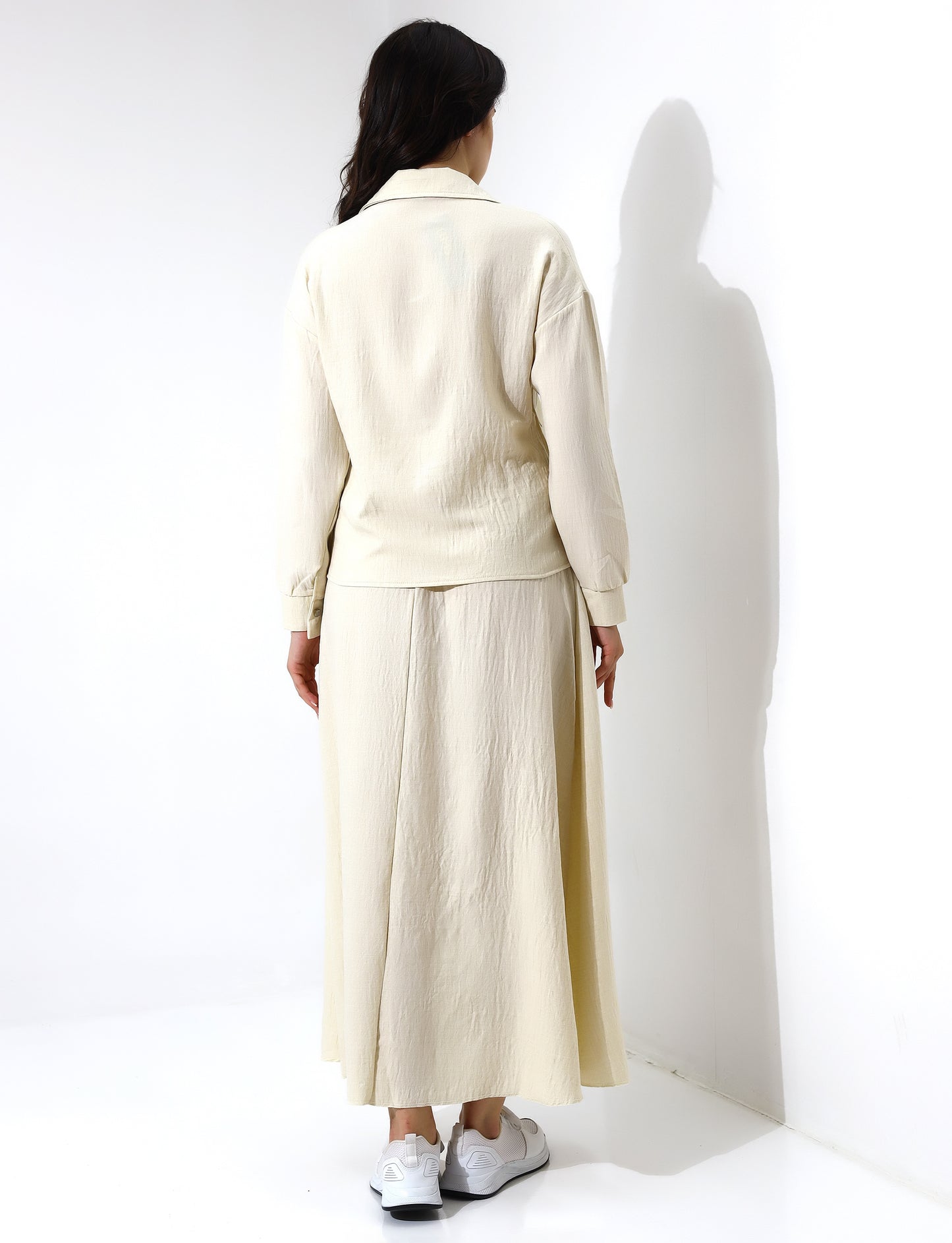 Beige Casual Two-Piece Set