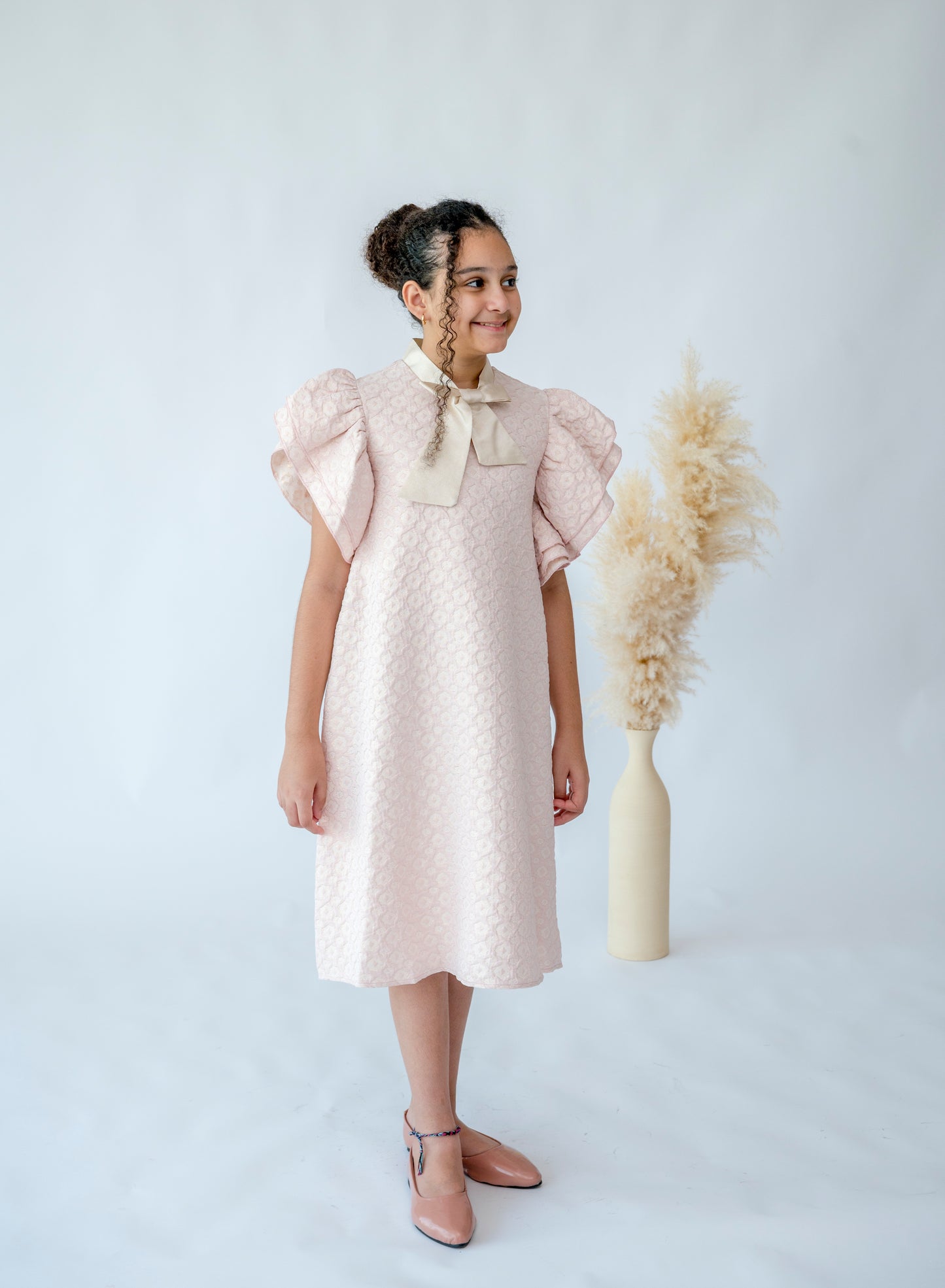 Vintage Charm Puff Sleeve Dress