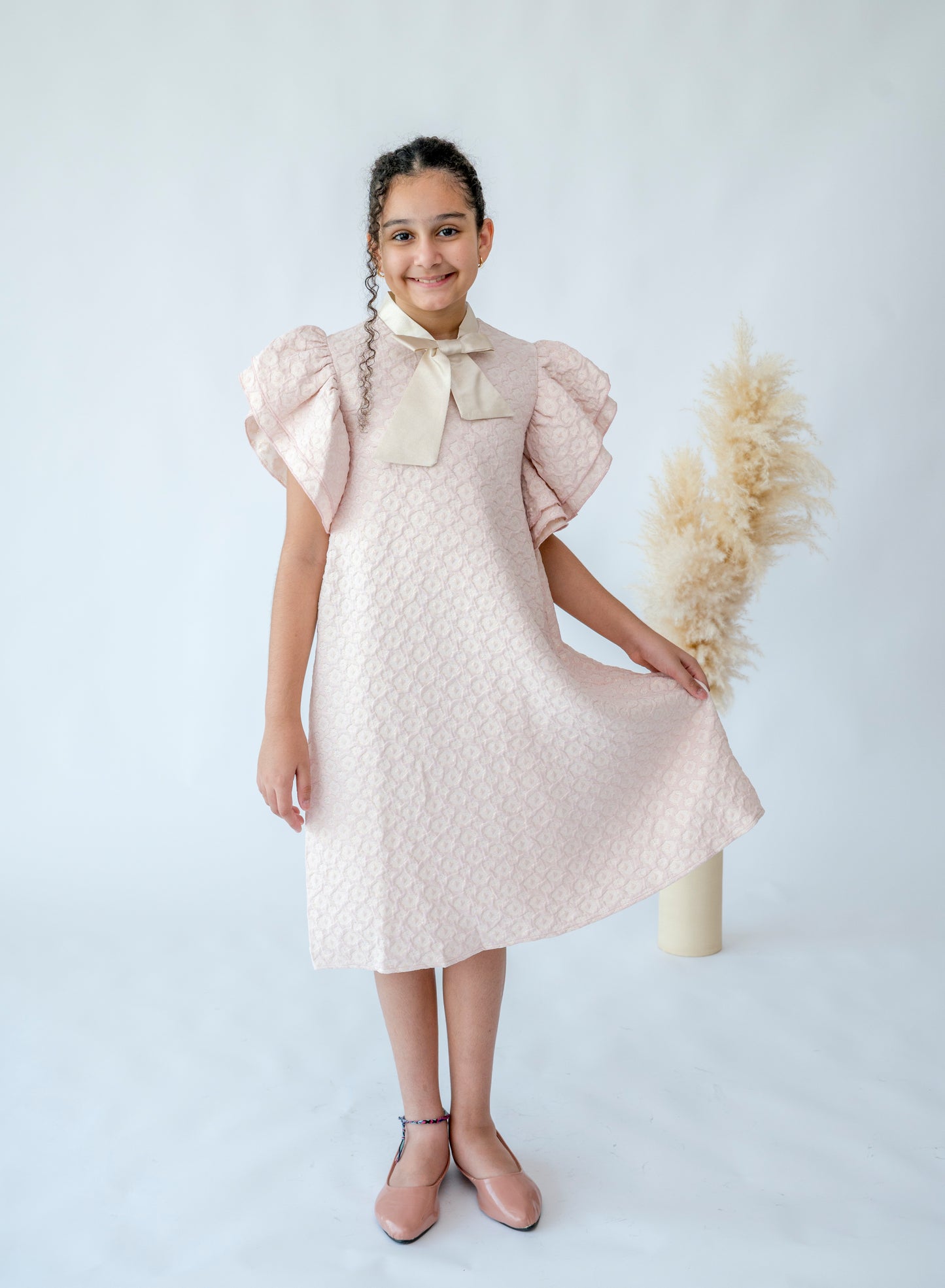 Vintage Charm Puff Sleeve Dress
