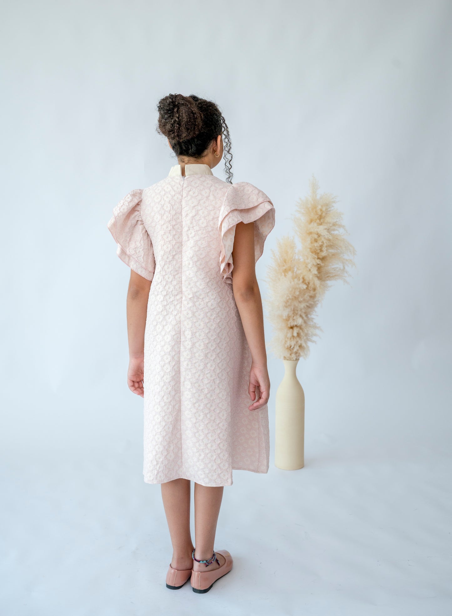 Vintage Charm Puff Sleeve Dress