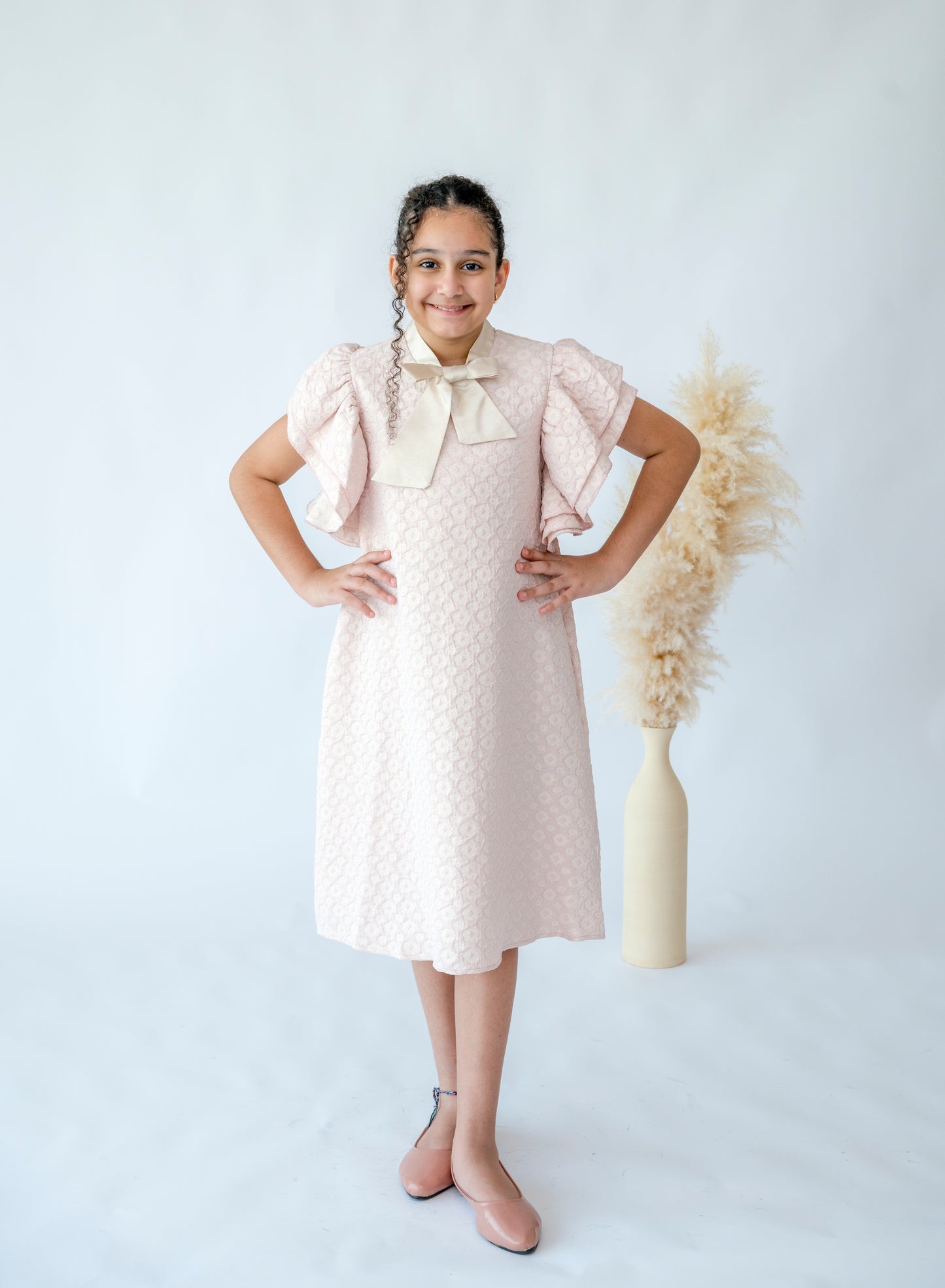 Vintage Charm Puff Sleeve Dress