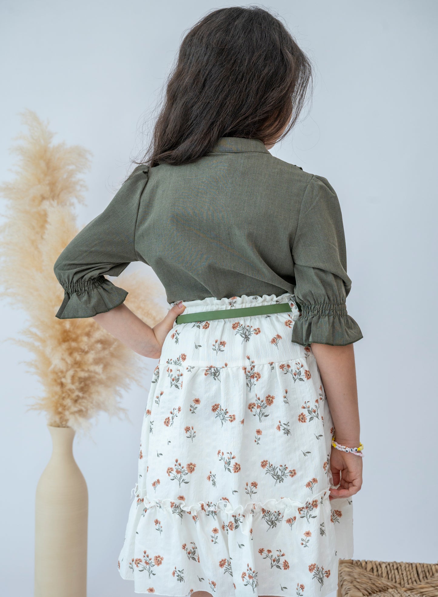 Autumn Blossom Girls Skirt and Blouse Combo
