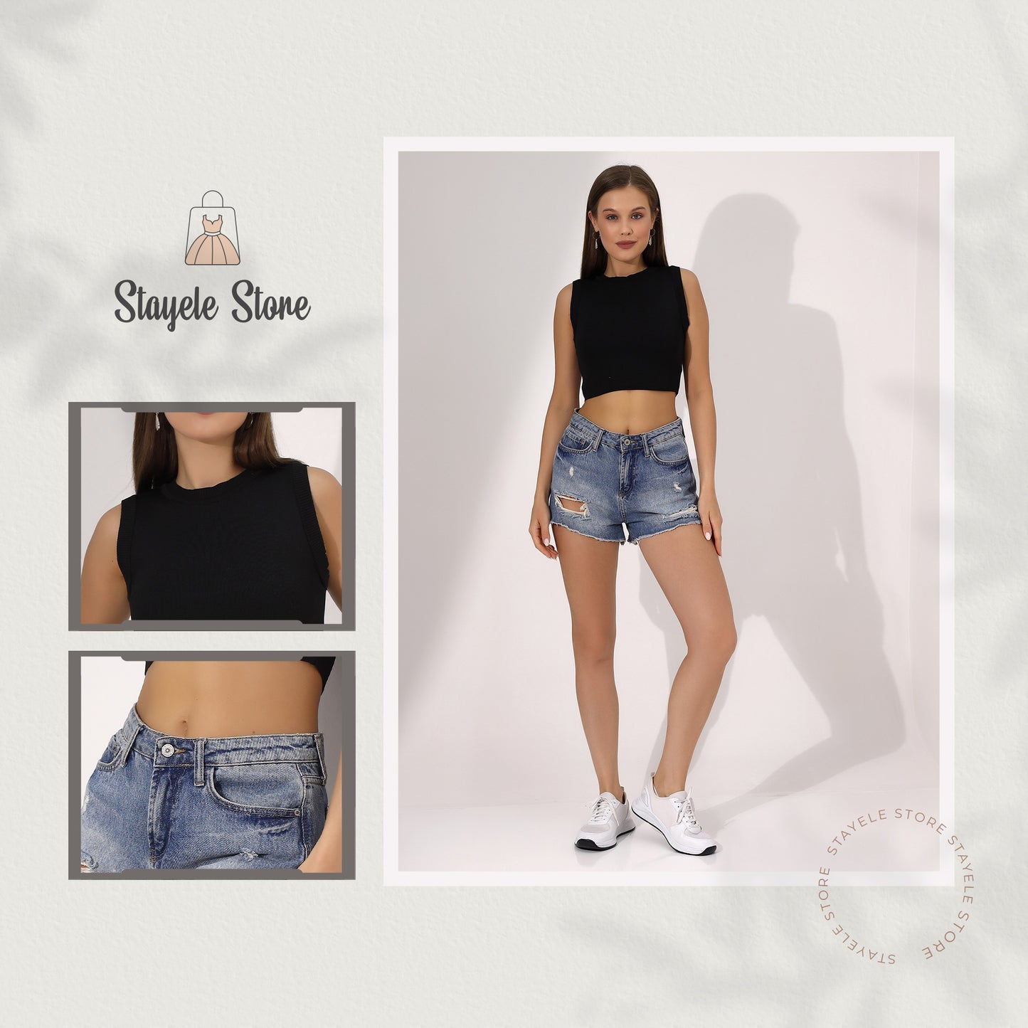 Chic Black Sleeveless Crop Top