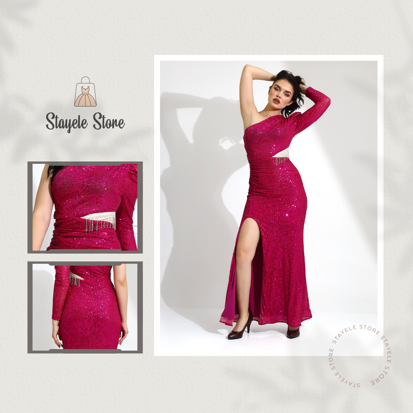 Elegant Purple One-Shoulder Mermaid Dress