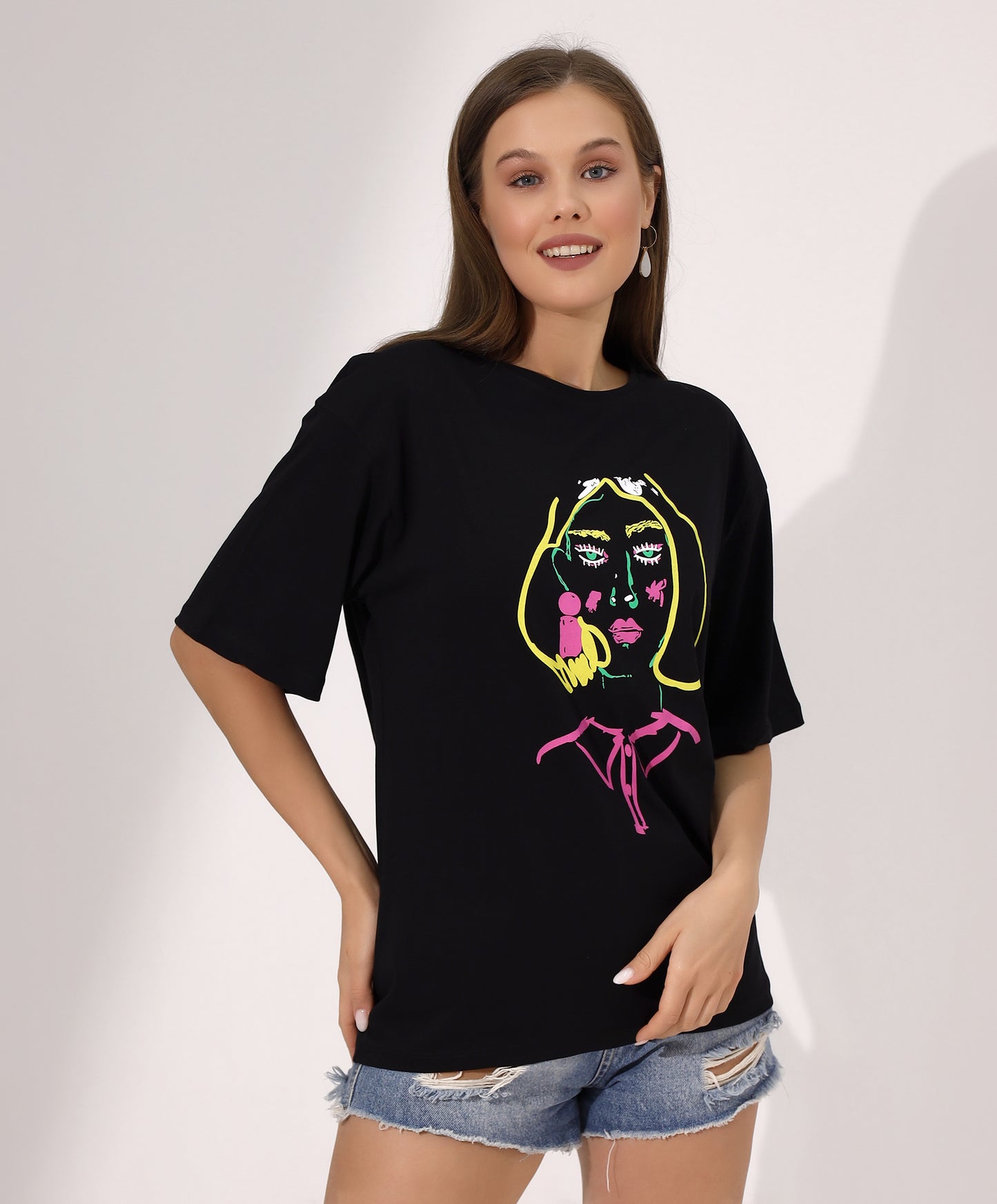 Modern Art Face Print Tee