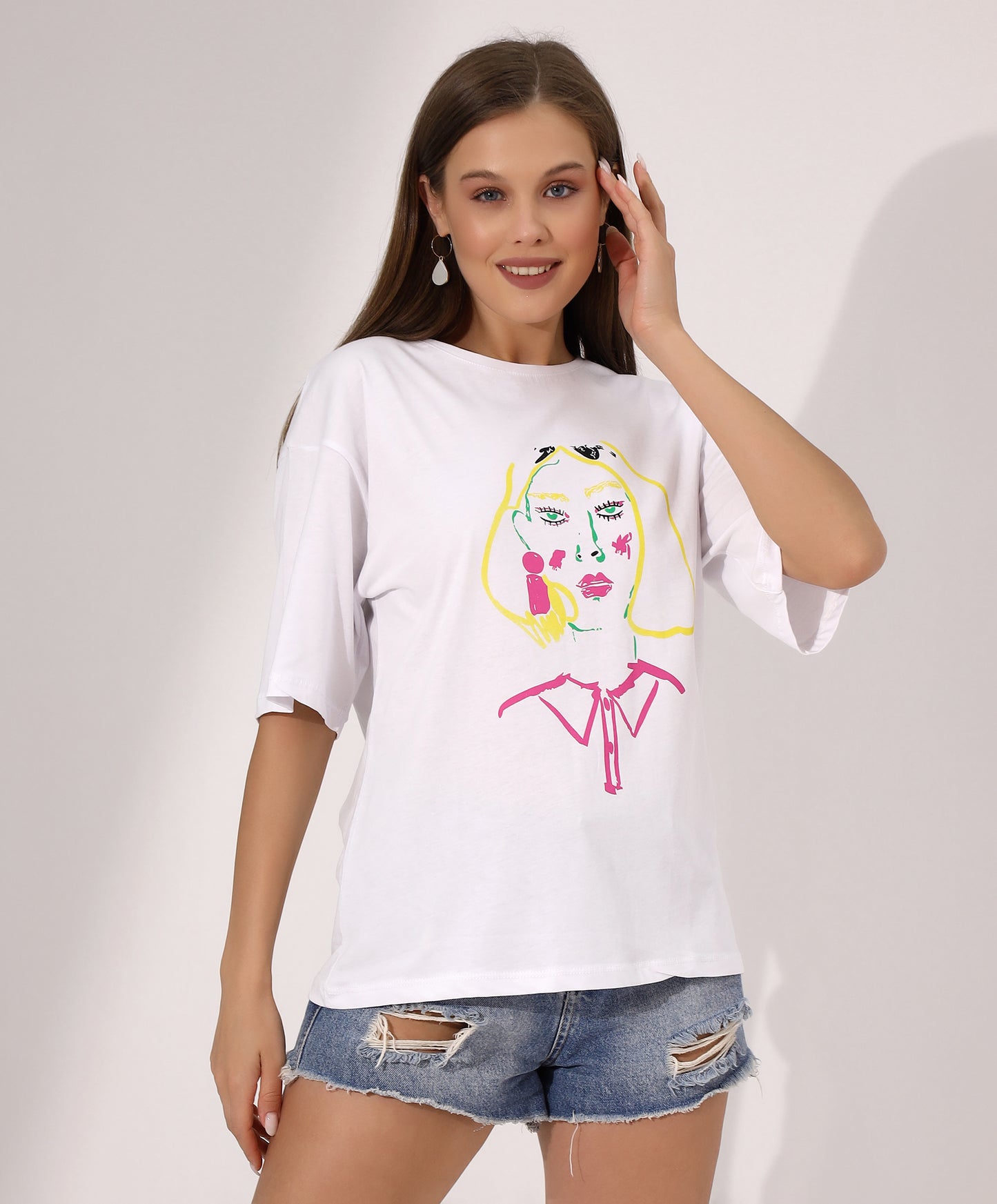 Abstract Face Graphic T-Shirt