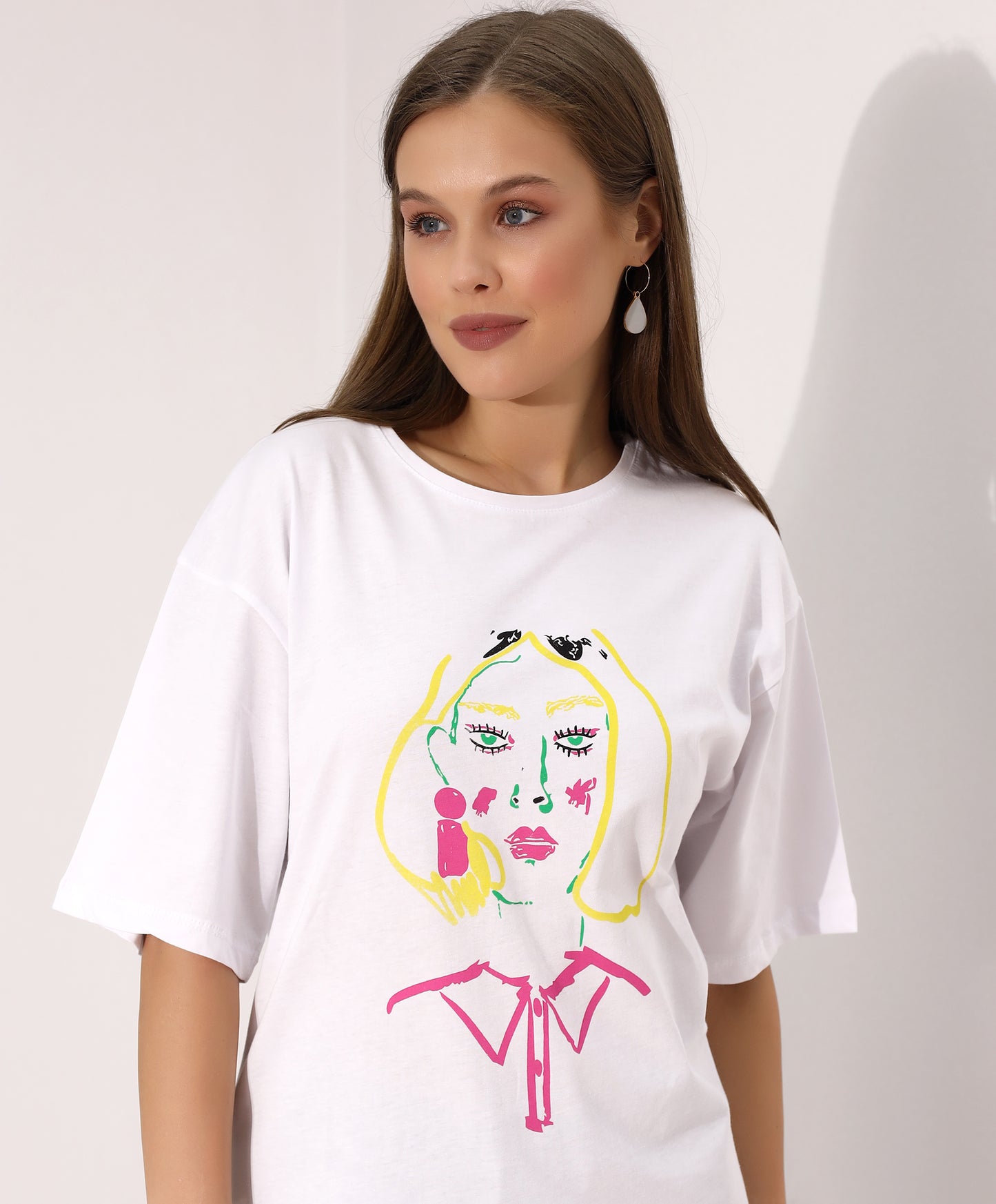 Abstract Face Graphic T-Shirt