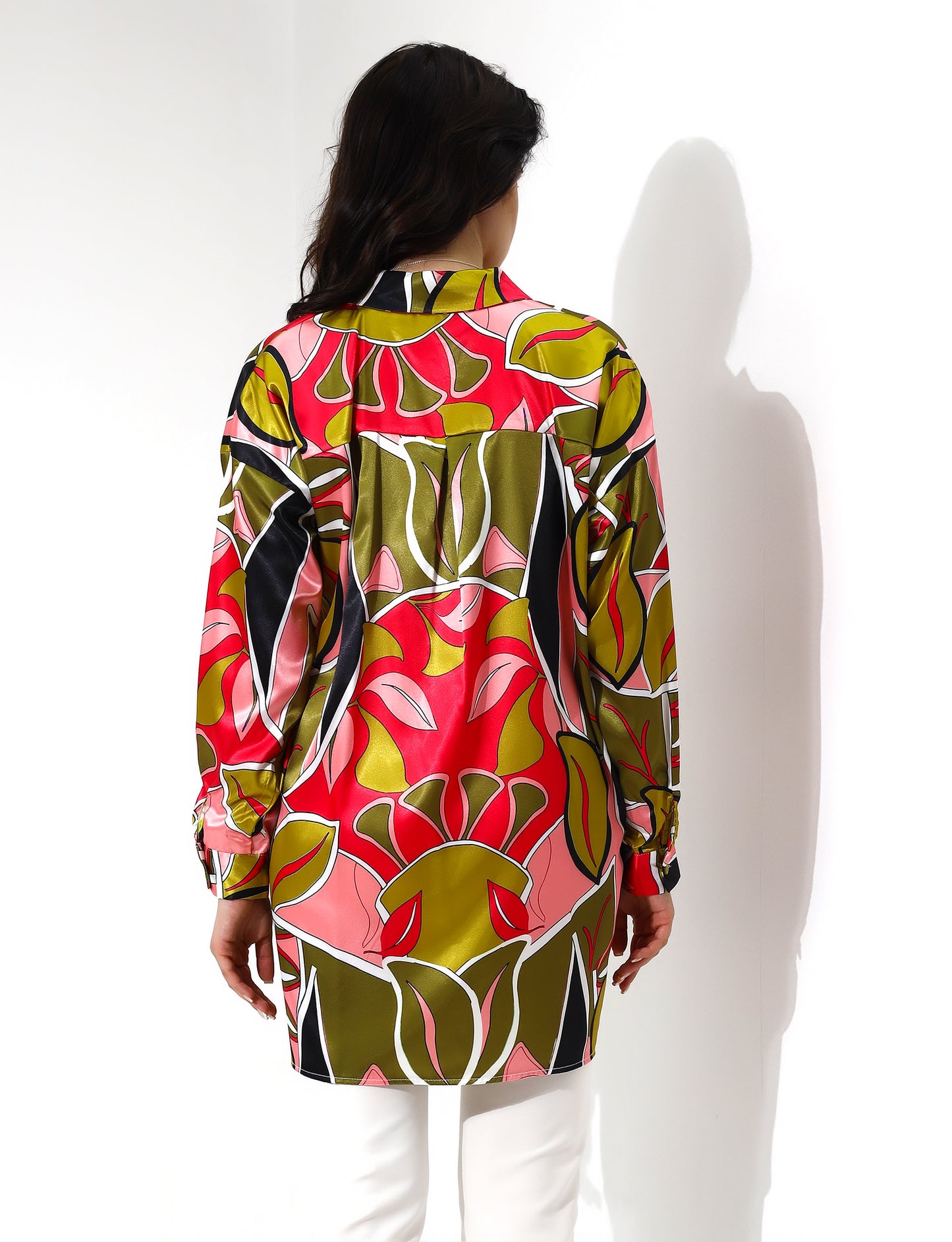 Vibrant Floral Button-Down Blouse