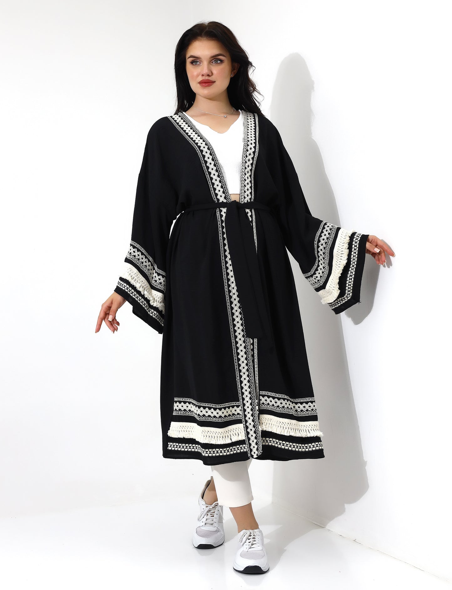 Elegant Black Abaya with Lace Details