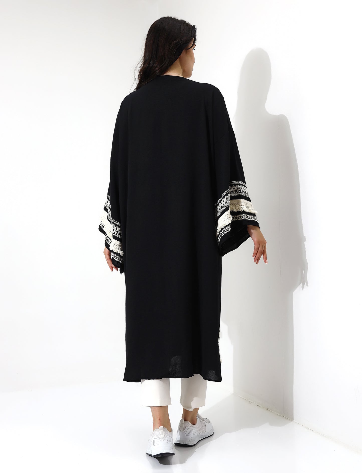 Elegant Black Abaya with Lace Details