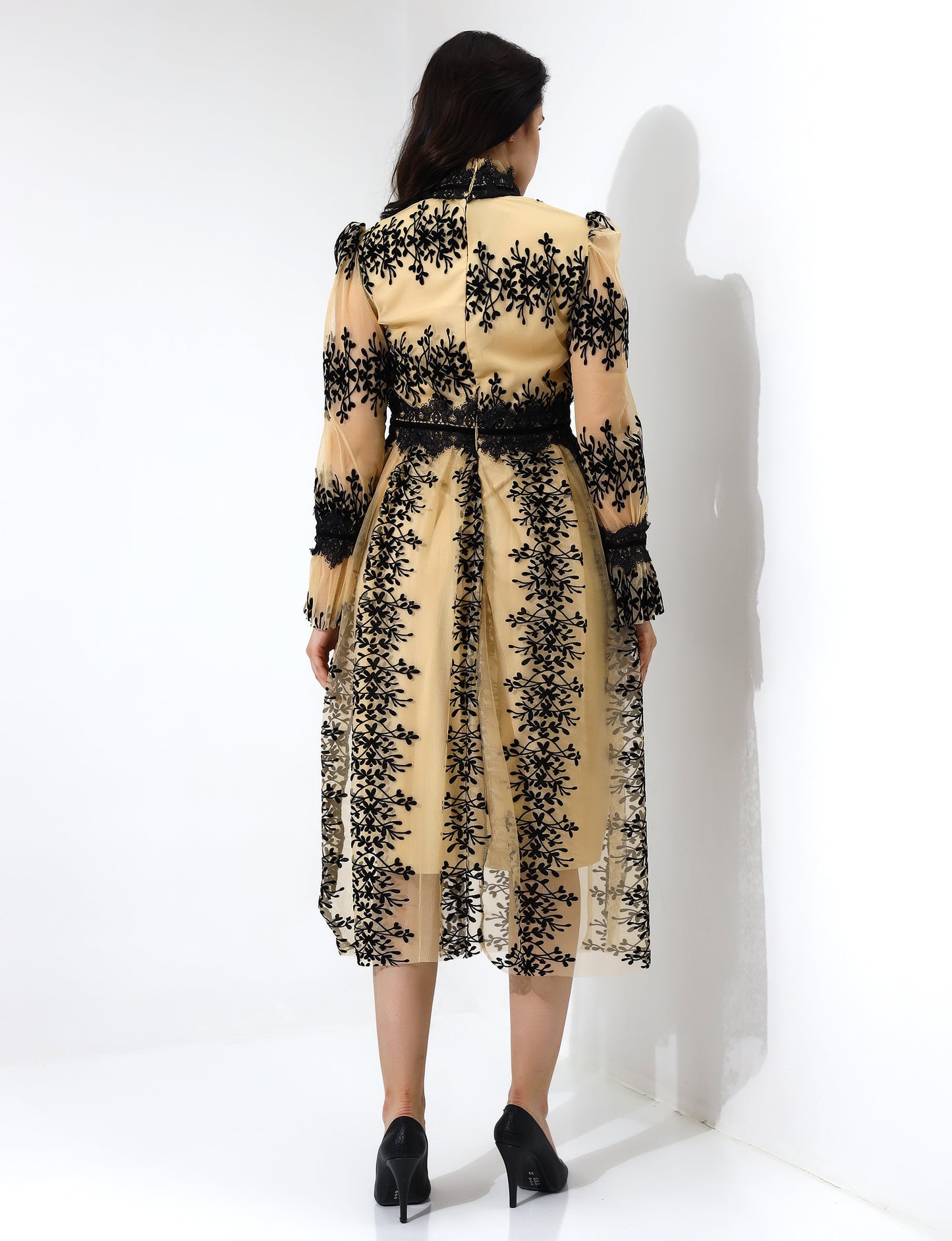 Elegant Floral Lace Overlay Dress