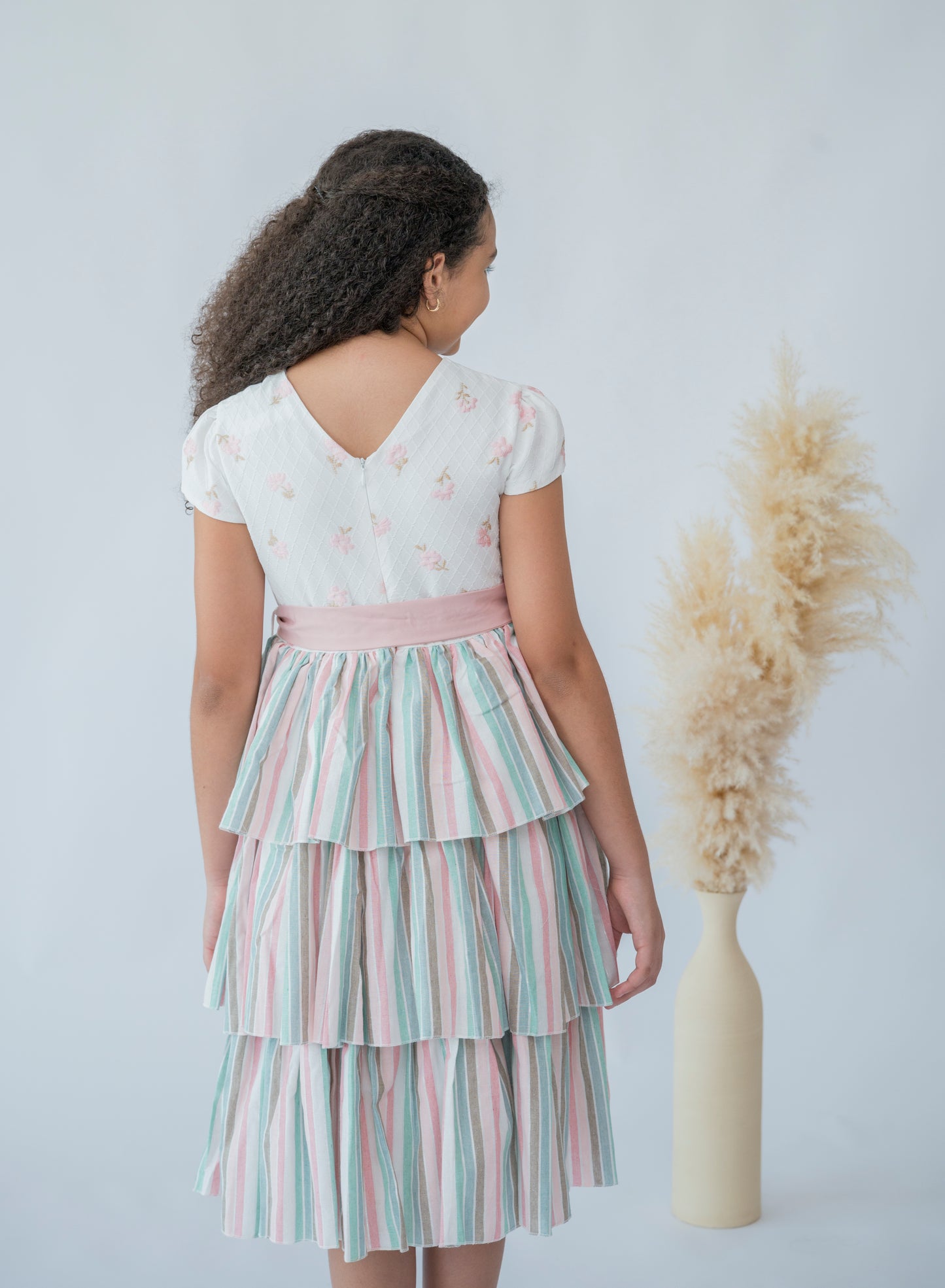 Carnival Stripes Tiered Dress