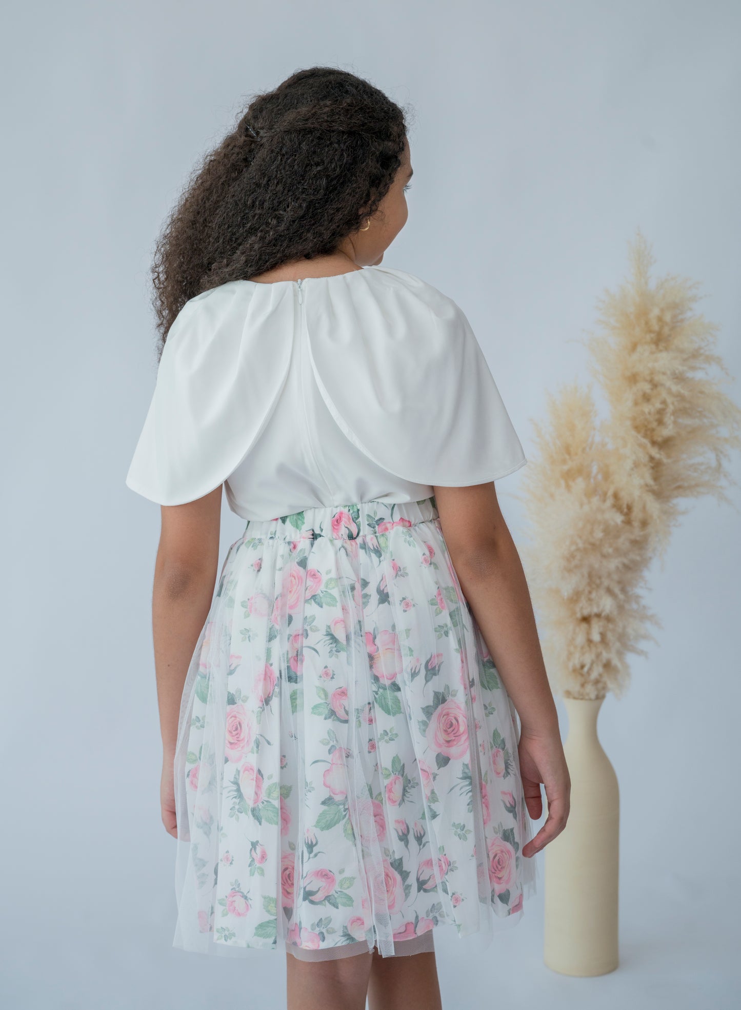 Whispering Roses Sheer Overlay Dress