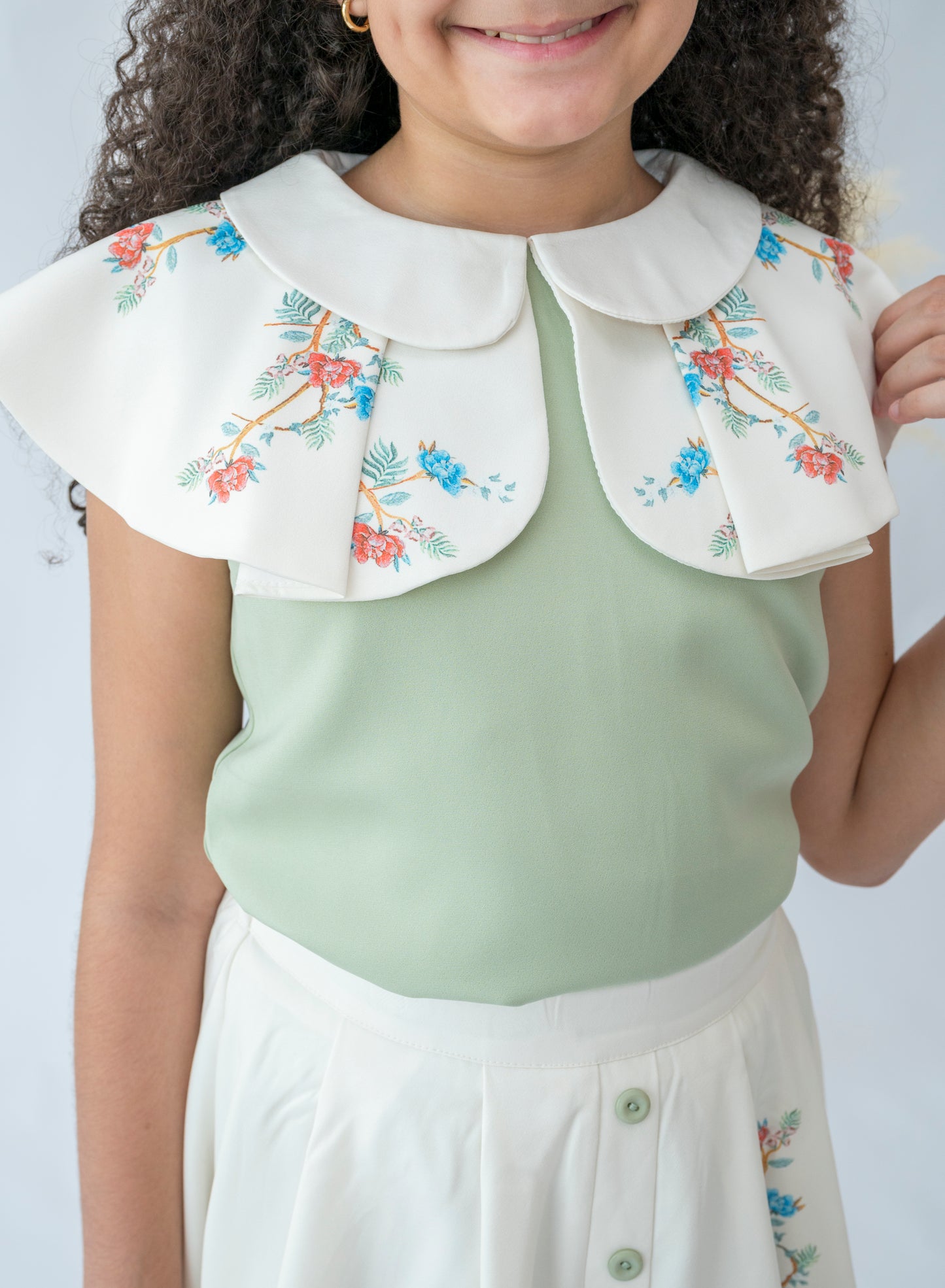 Blossom Breeze Embroidered Skirt Set