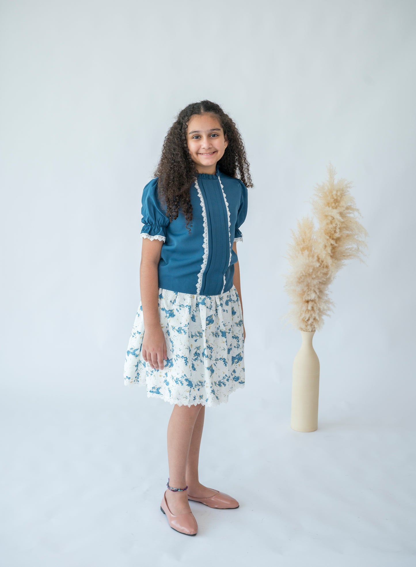 Blue Blossom Lace Trim Set