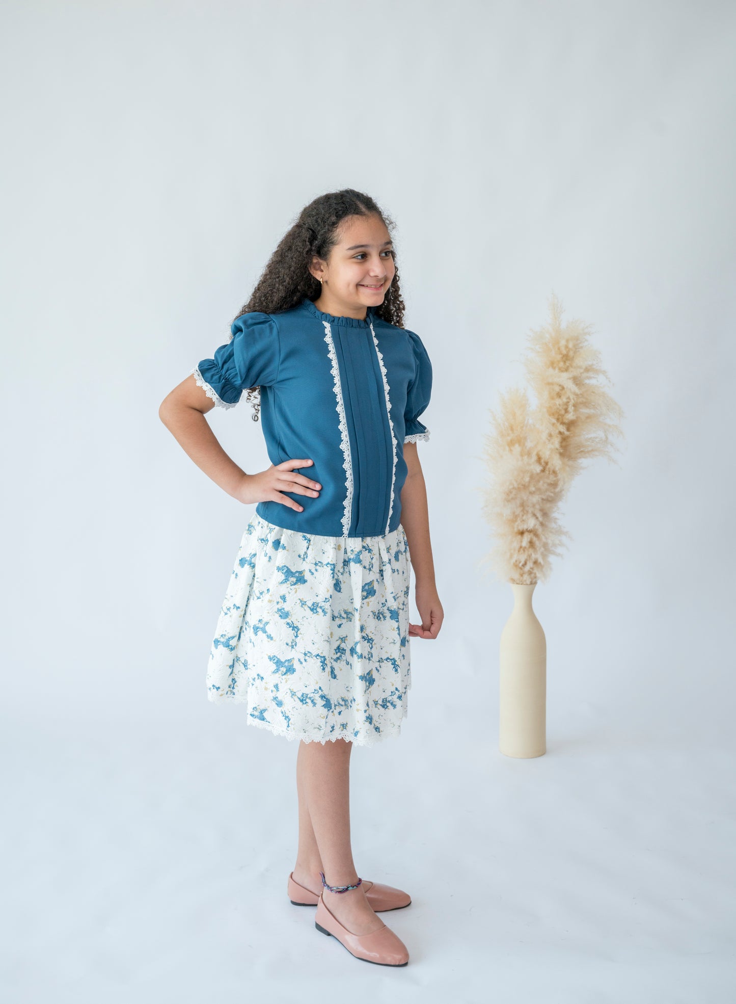 Blue Blossom Lace Trim Set
