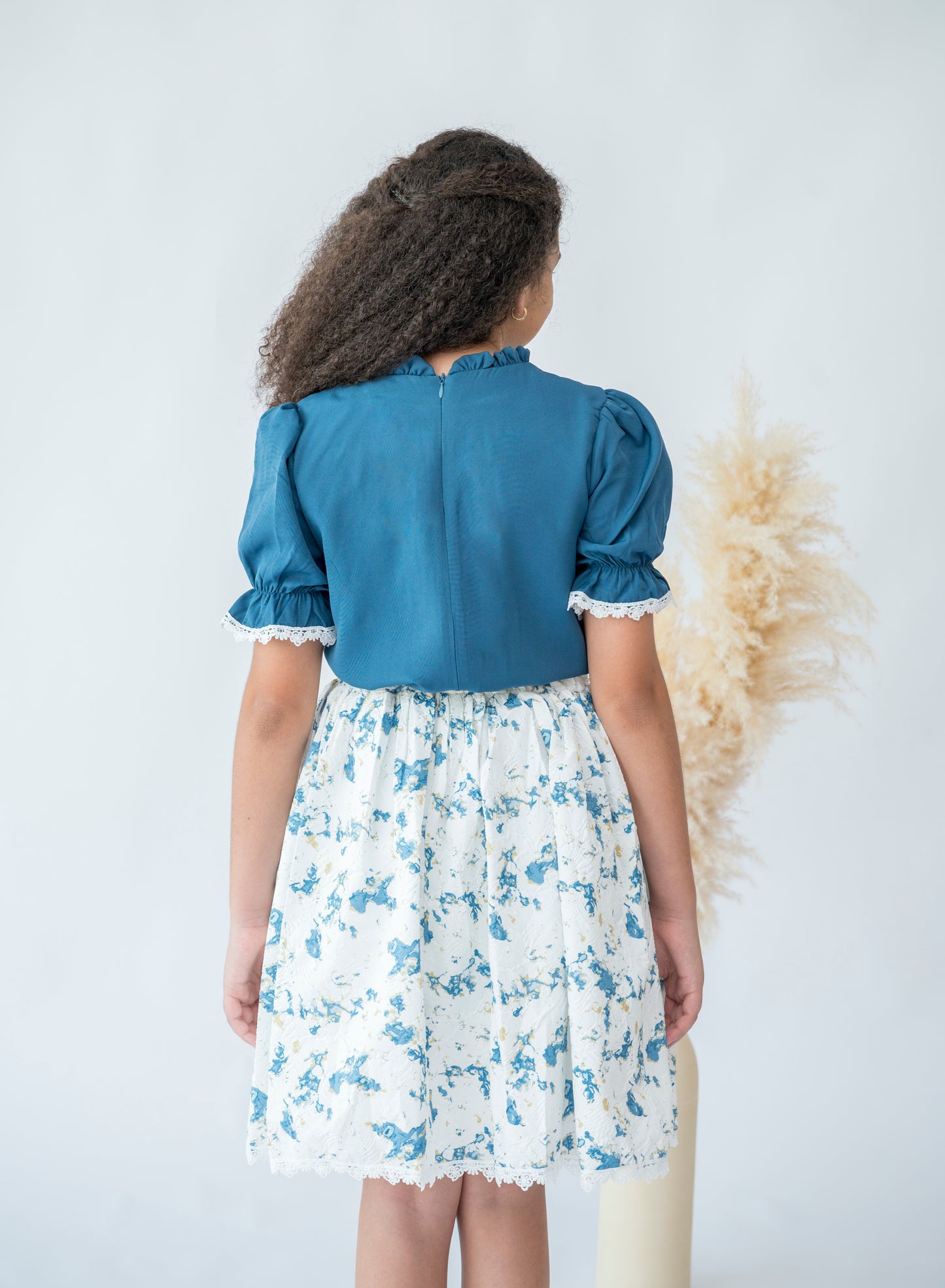 Blue Blossom Lace Trim Set