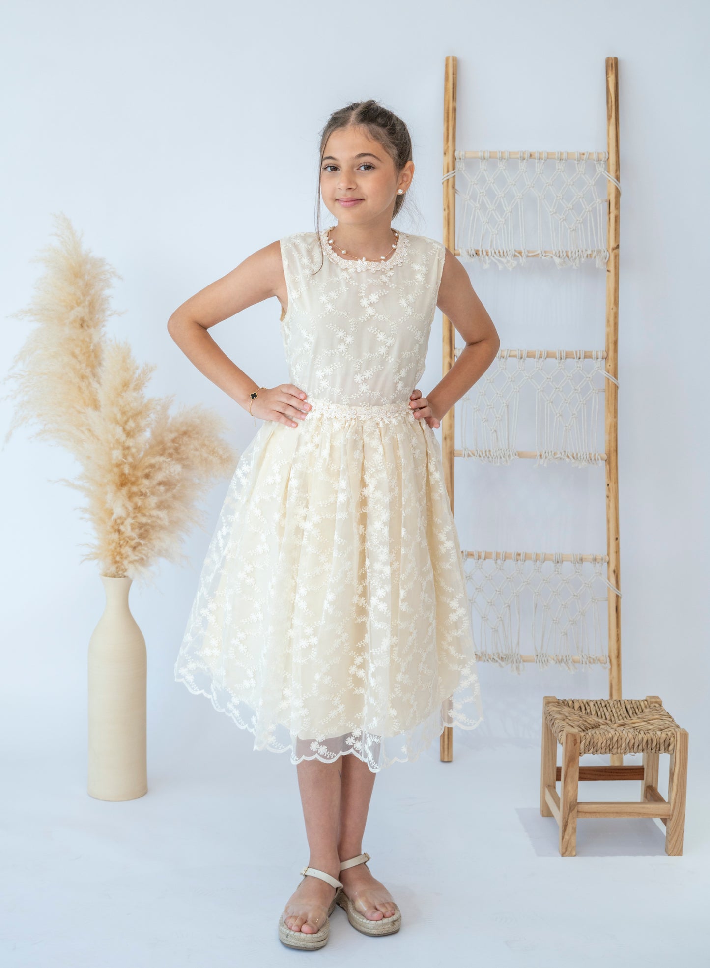 Chic Blossom Lace Dress with Elegant Jacket