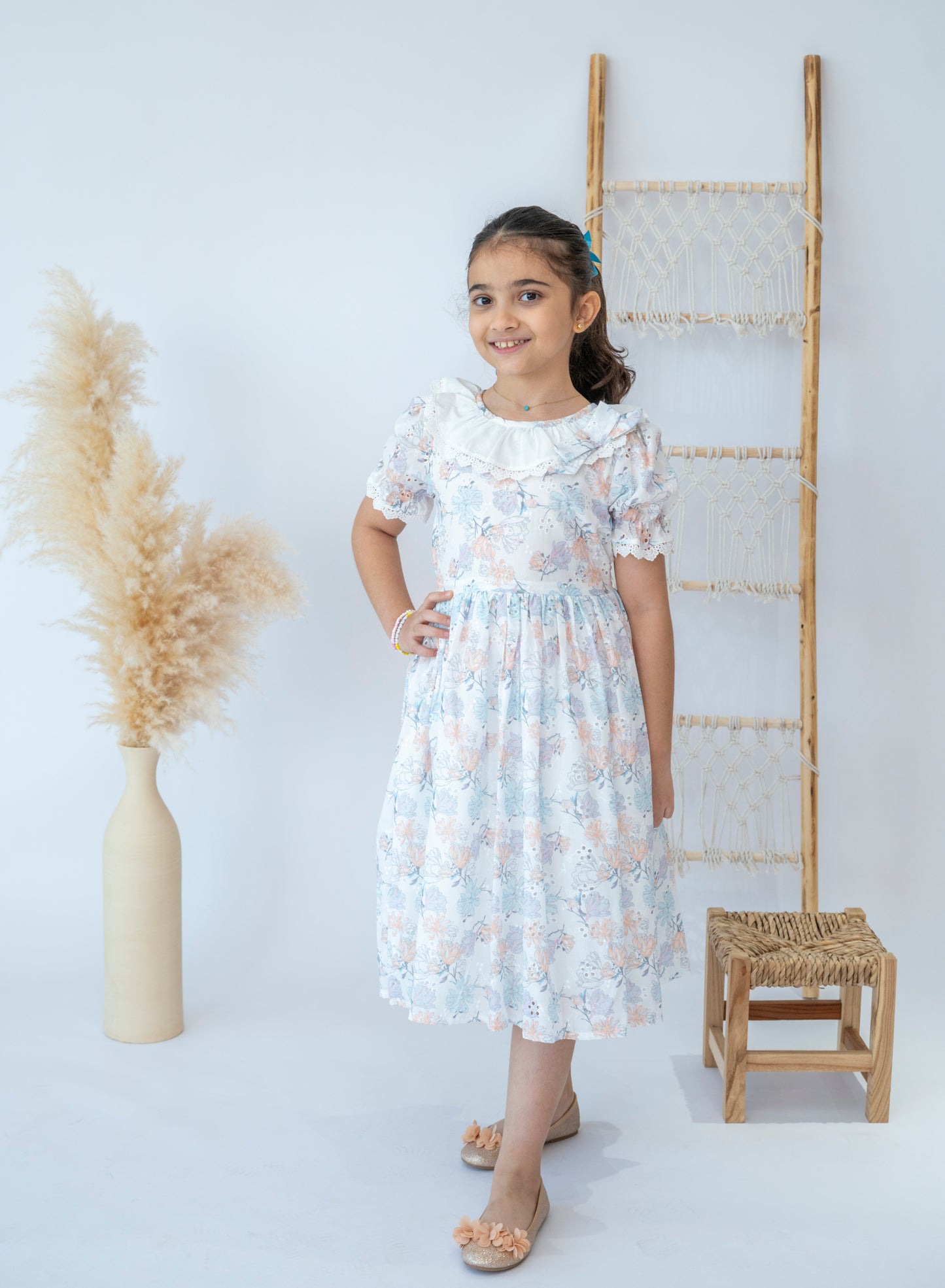 Spring Blossom Floral Dress for Girls