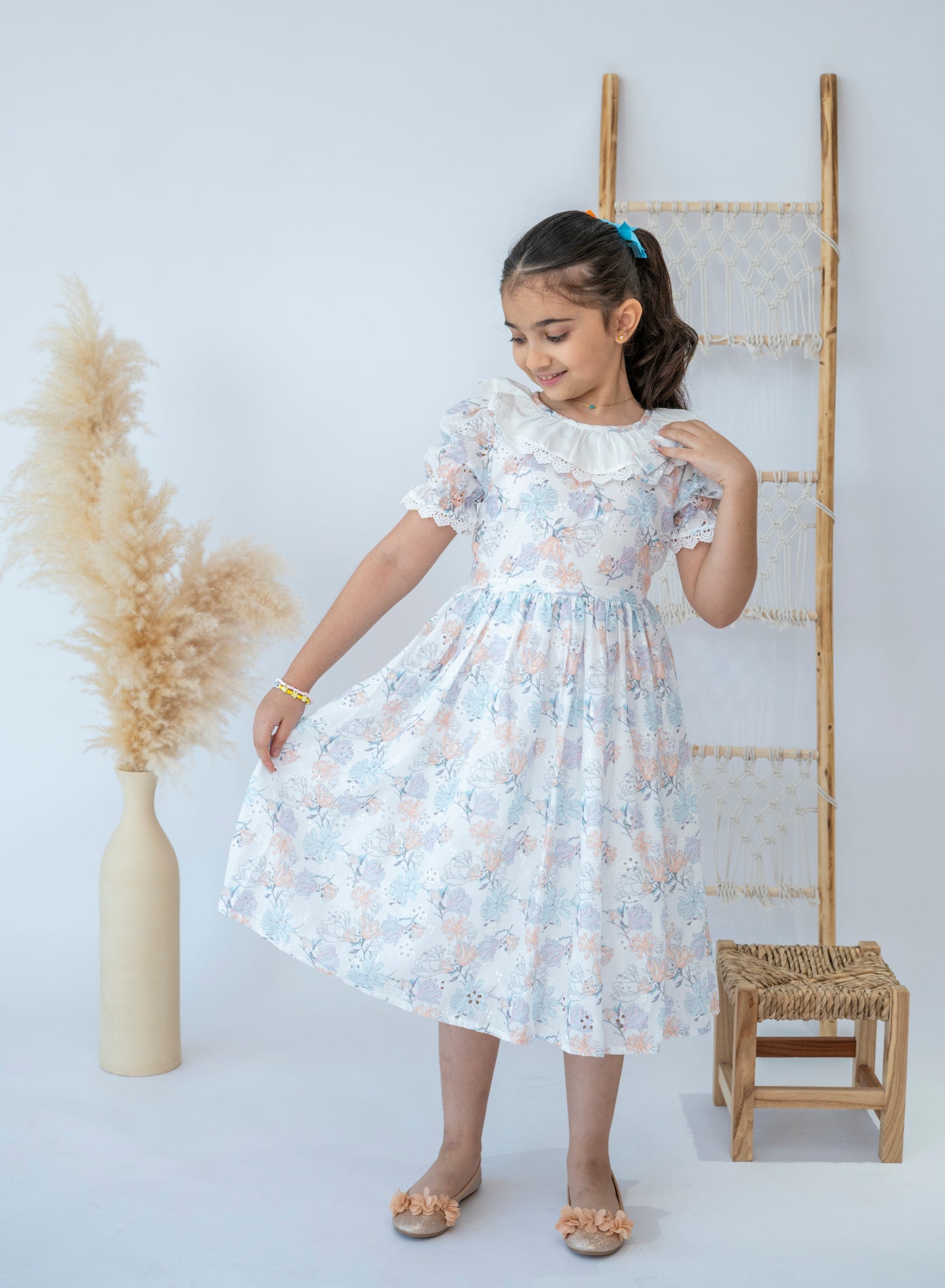 Spring Blossom Floral Dress for Girls