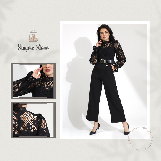 Elegant Black Lace Jumpsuit