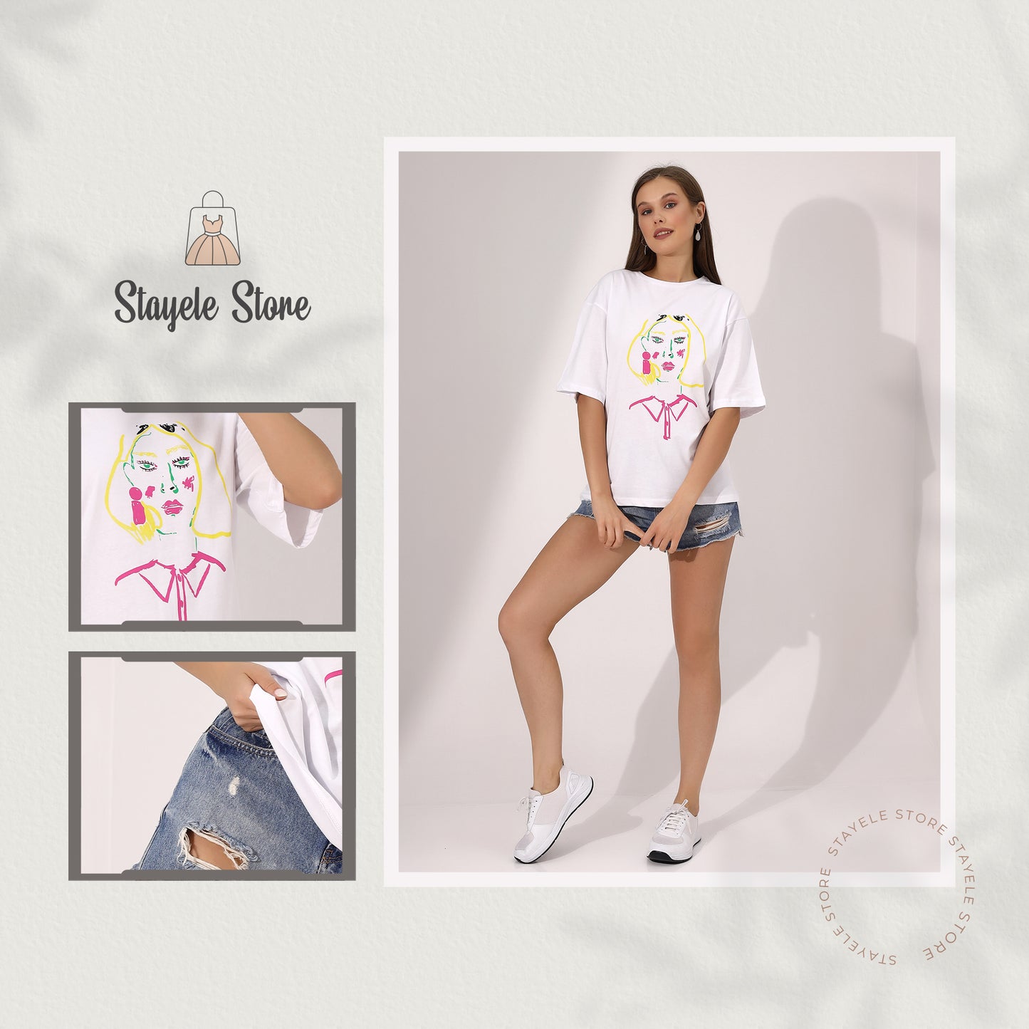 Abstract Face Graphic T-Shirt